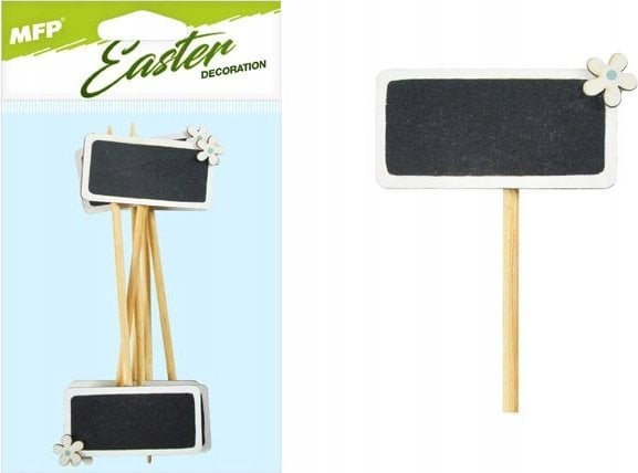 MFP paper etykietka na piku 6 szt./14cm biała drewniana 2221606