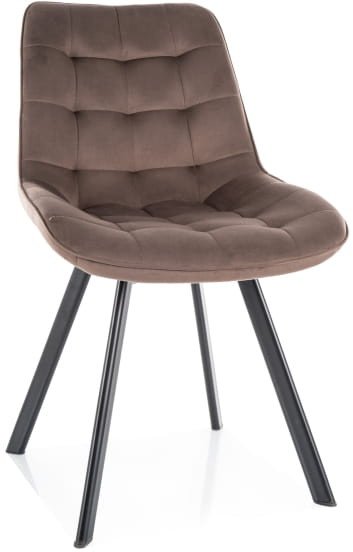 Krzesło pikowane do salonu MONTI VELVET cappuccino