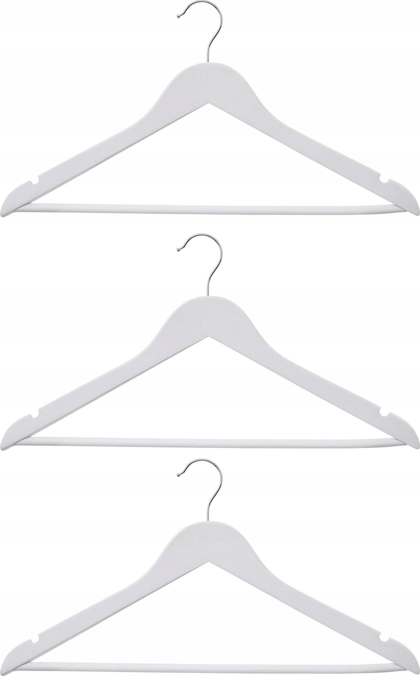 5five Wieszak drewniany na ubrania, klon, zestaw 3 sztuki