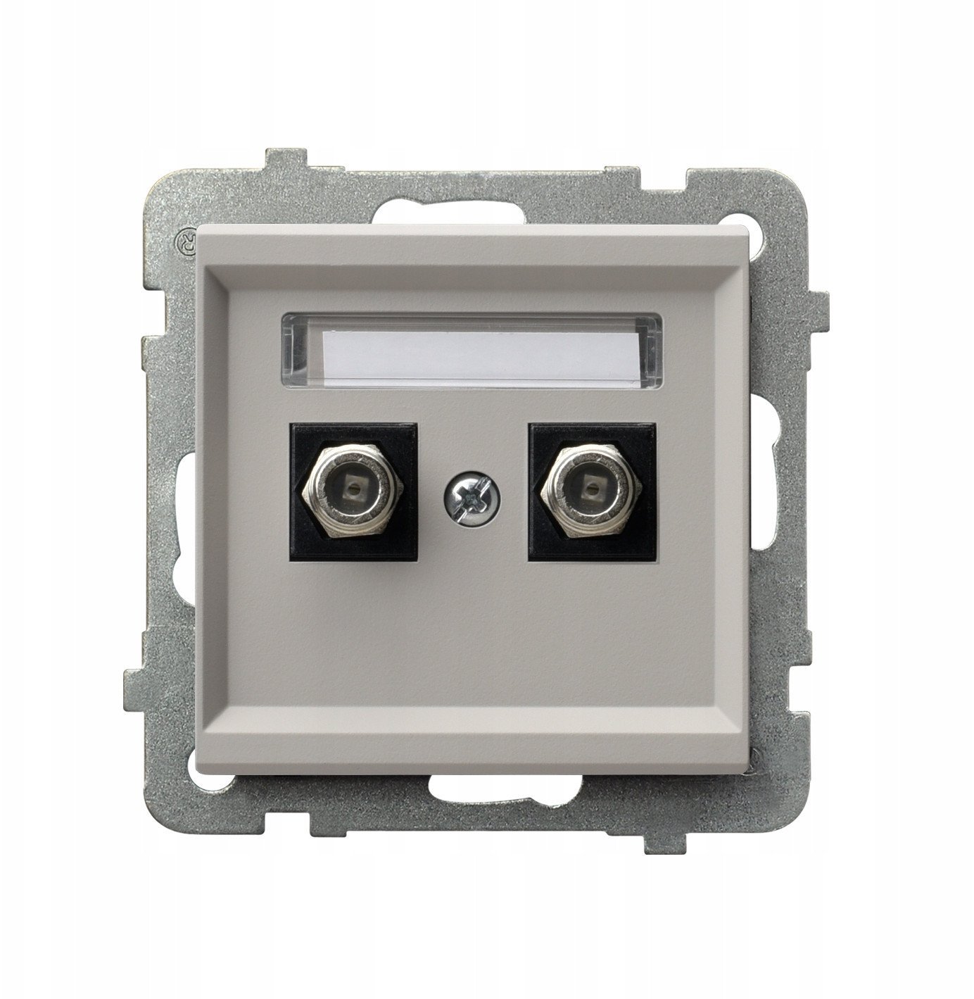 Gniazdo antenowe podwójne Ospel Sonata GPA-2RF/m/82 typu F IP20 kaszmir