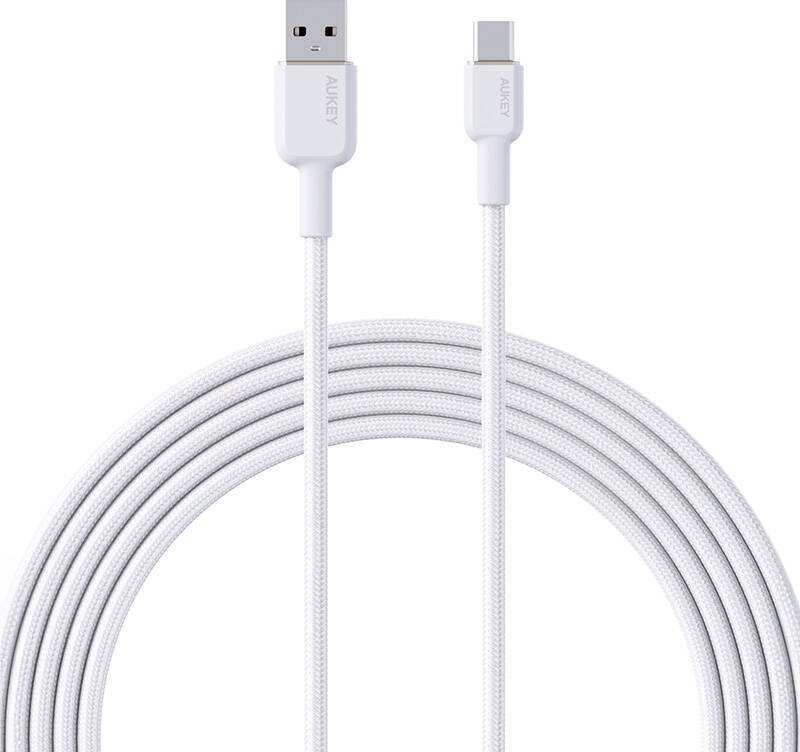 Kabel USB Aukey USB-A - USB-C 1 m Biały (CB-NAC1)
