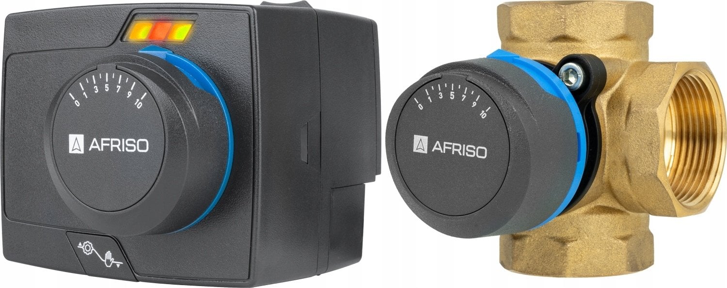 Zestaw regulacyjny ProClick: 4-drogowy obrotowy zawór mieszający ARV 485 ProClick, DN32, Rp1 1/4, Kvs 18 + siłownik elektryczny ARM 343 ProClickA