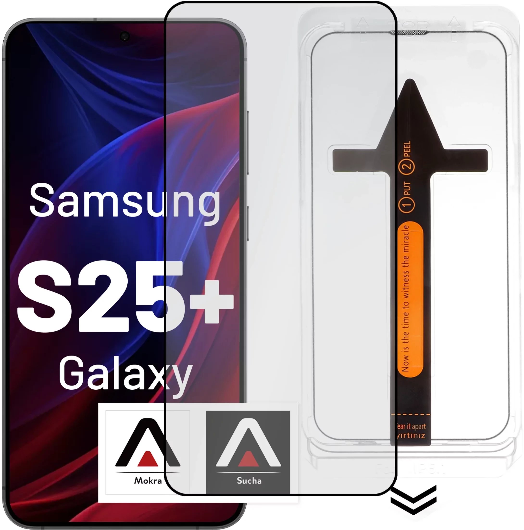 Szkło hartowane do Samsung Galaxy S25 Plus ochronne szkiełko na ekran 9H Alogy EasyShield z ramką montażową