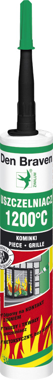 Den Braven Silikon uszczelniacz 1200°C żaoodporny czarny 310ml