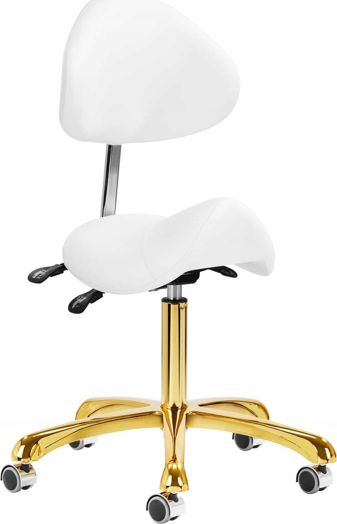 Activeshop Taboret kosmetyczny 1004 Giovanni złoto biały