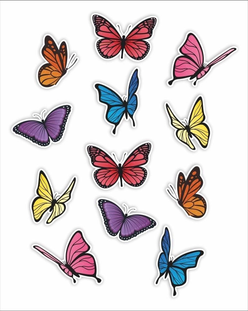 LearnHow Dekoracje okienne dwustronne - Motyle 02 12szt