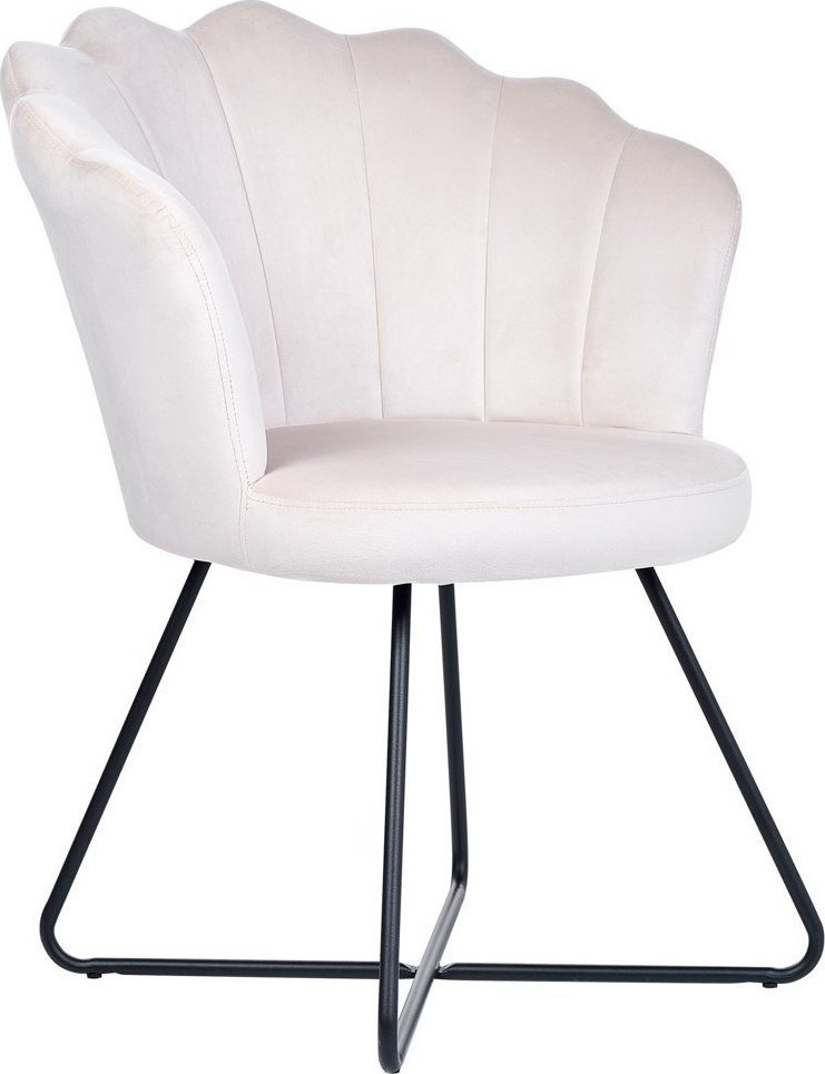 Beliani Fotel welurowy beżowy LOVELOCK