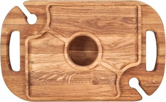 Dębowy stoliczek śniadaniowy z dodatkową tacką - jasny dąb nr15