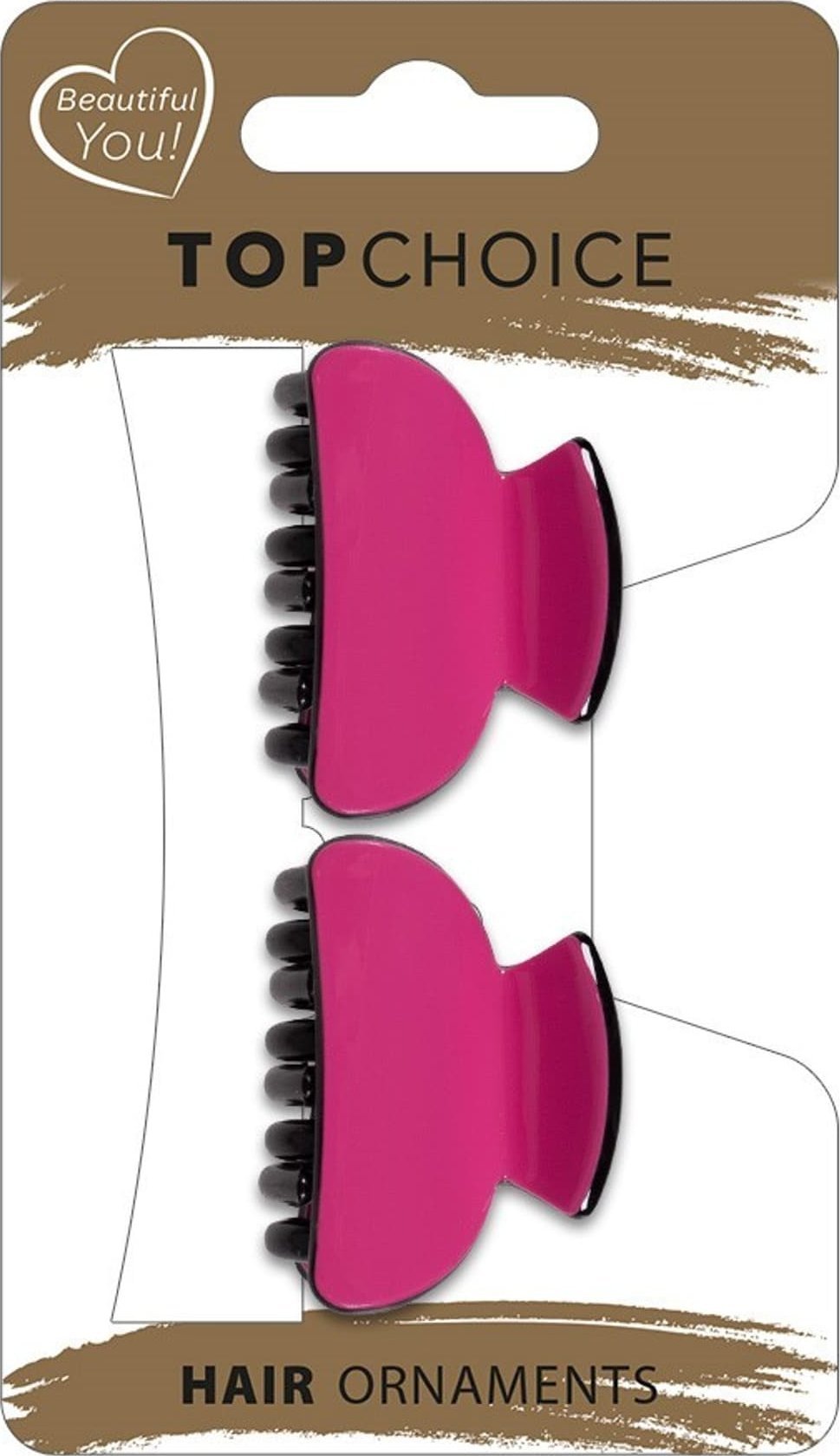 Top Choice TOP CHOICE Klamerki do włosów z połyskiem (28434) 1 op. - 2 szt. - mix kolorów