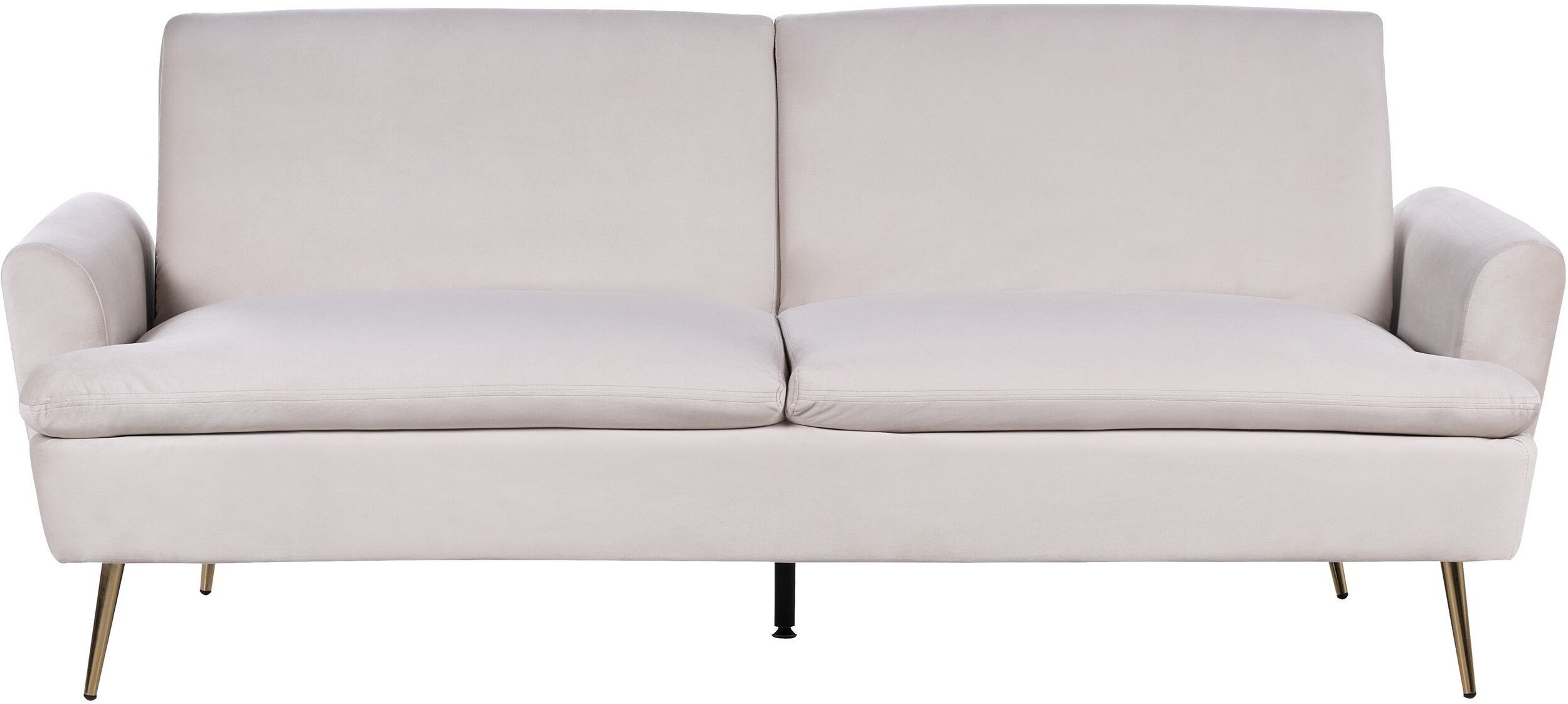 Sofa rozkładana welurowa beżowa VETTRE