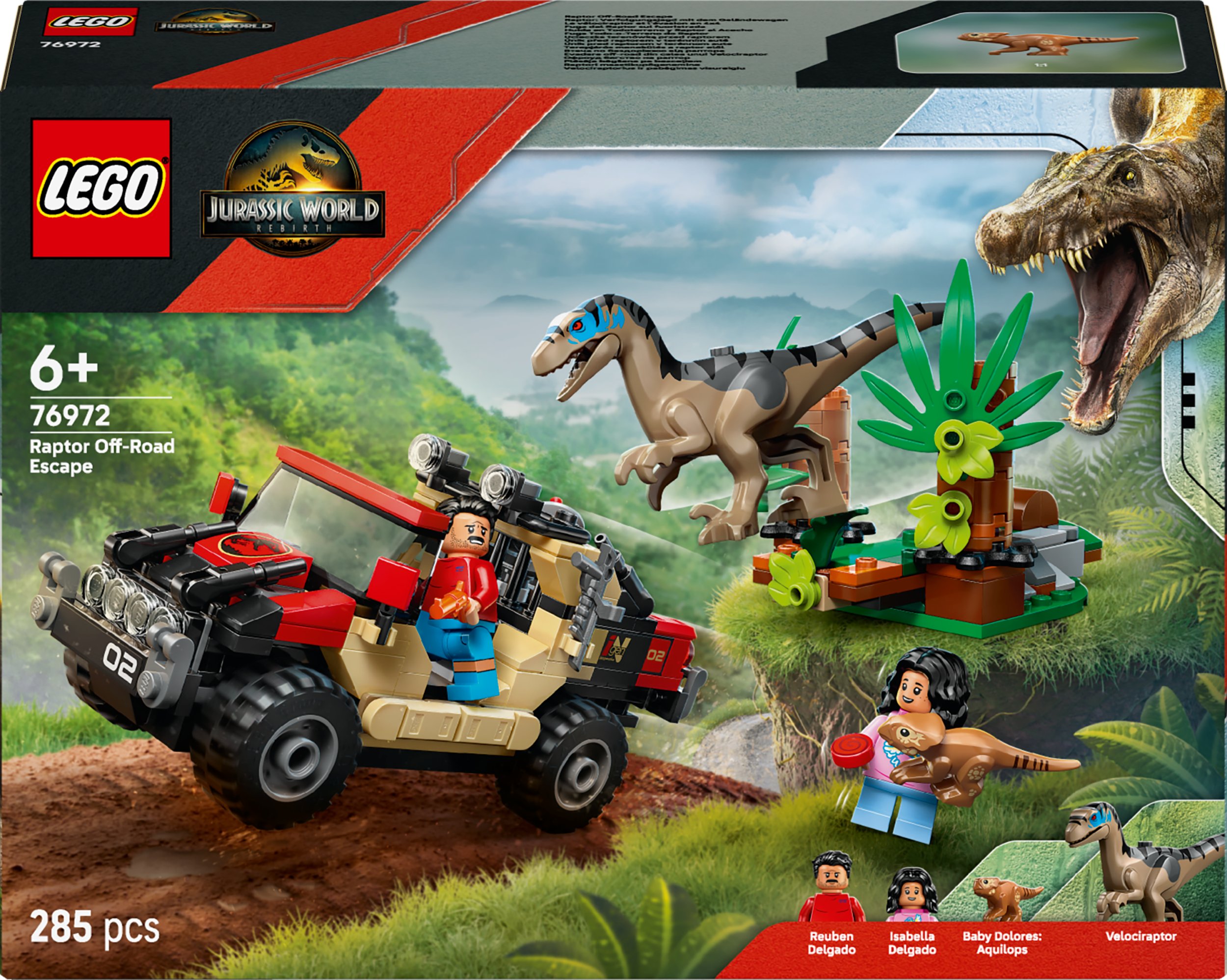 LEGO Jurassic World Ucieczka terenówką przed raptorem (76972)
