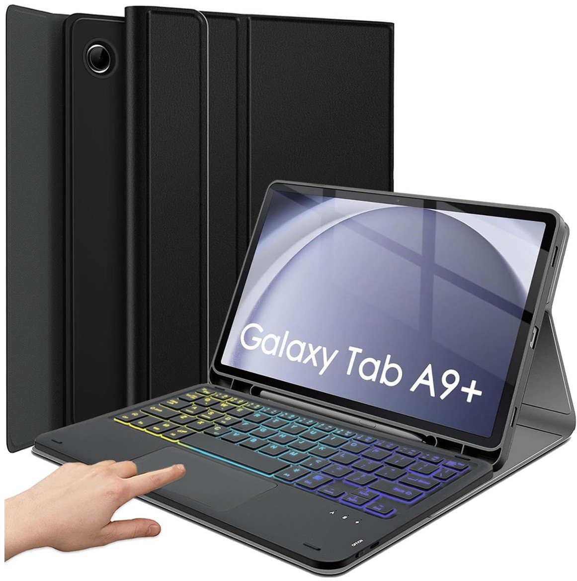 Etui z Podświetlaną Klawiaturą Bluetooth Samsung do Galaxy Tab A9+ Plus SM-X210, Czarne
