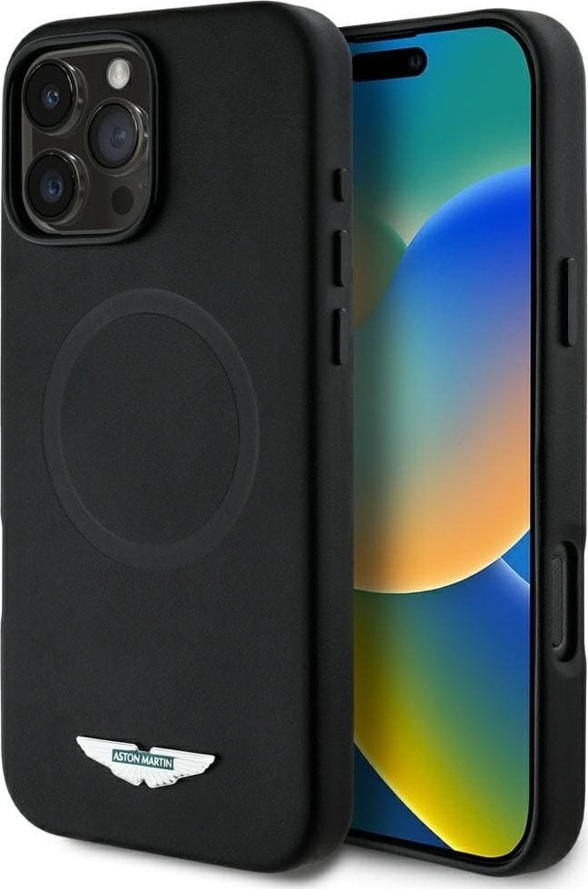 Etui Aston Martin HC FW Logo do iPhone 16 Pro Max MagSafe czarny
