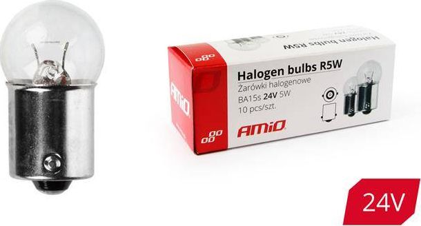 AMiO Żarówki halogenowe R5W BA15s 24V 10szt.