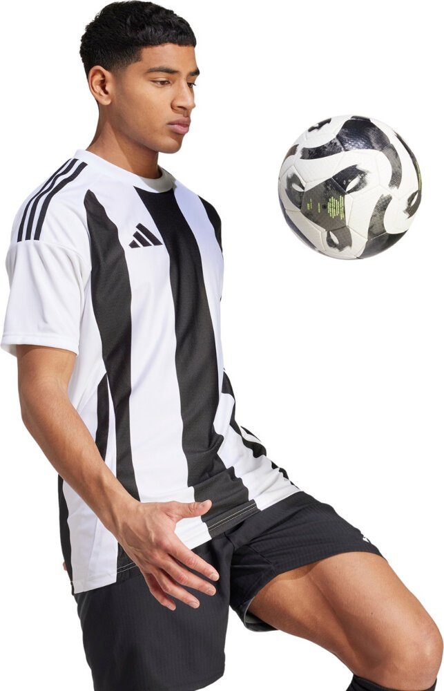 Adidas Koszulka męska adidas Striped 24 Jersey biało-czarna IW2143 2XL