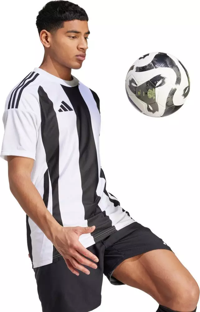 Adidas Koszulka męska adidas Striped 24 Jersey biało-czarna IW2143 2XL