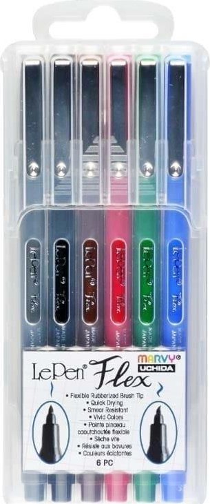 Pisaki pędzelkowe Primary 6 kolorów