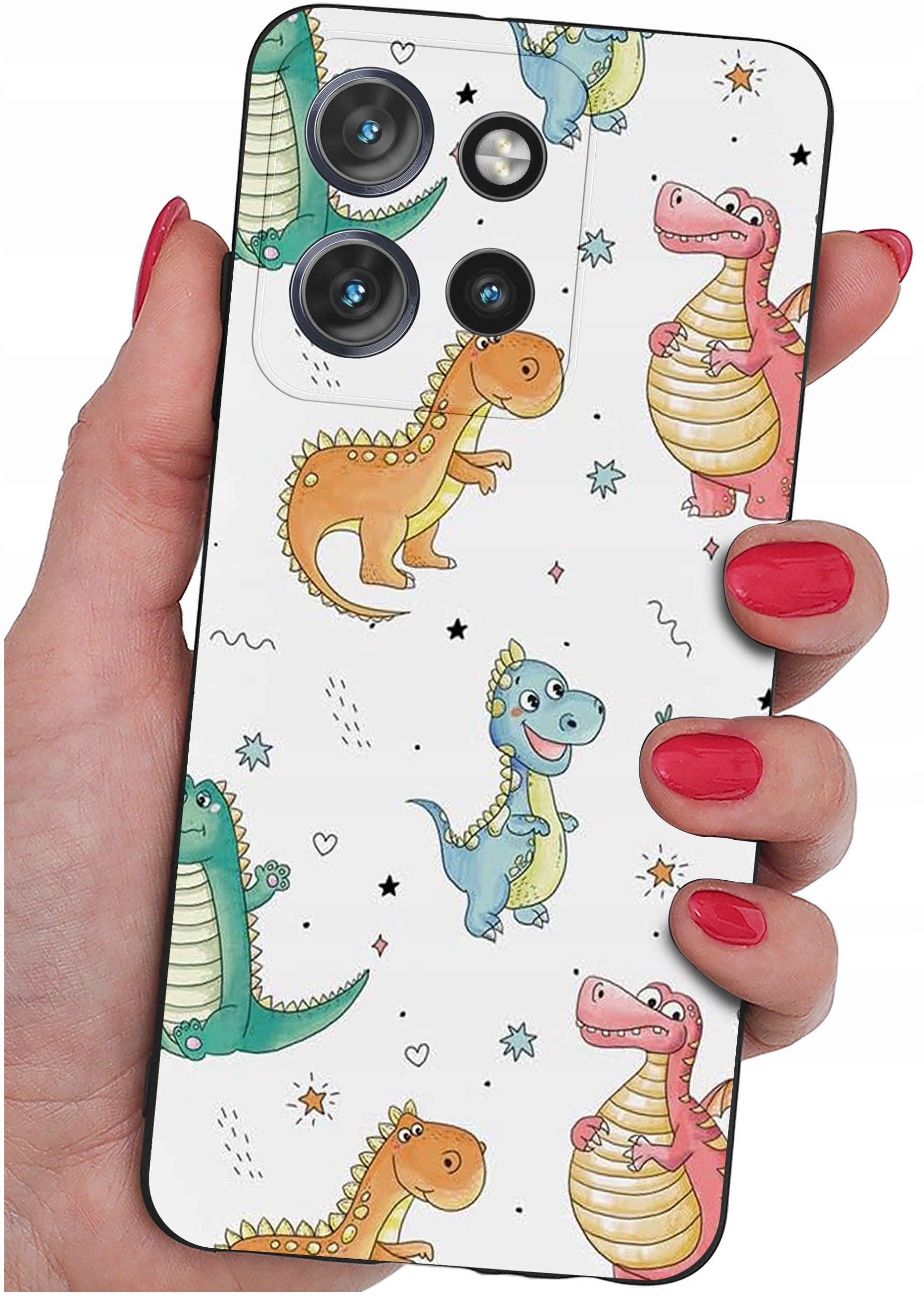 Etui do Motorola Moto EDGE 50 Neo WZORY |SILIKONOWE MATT CASE + SZKŁO 9H