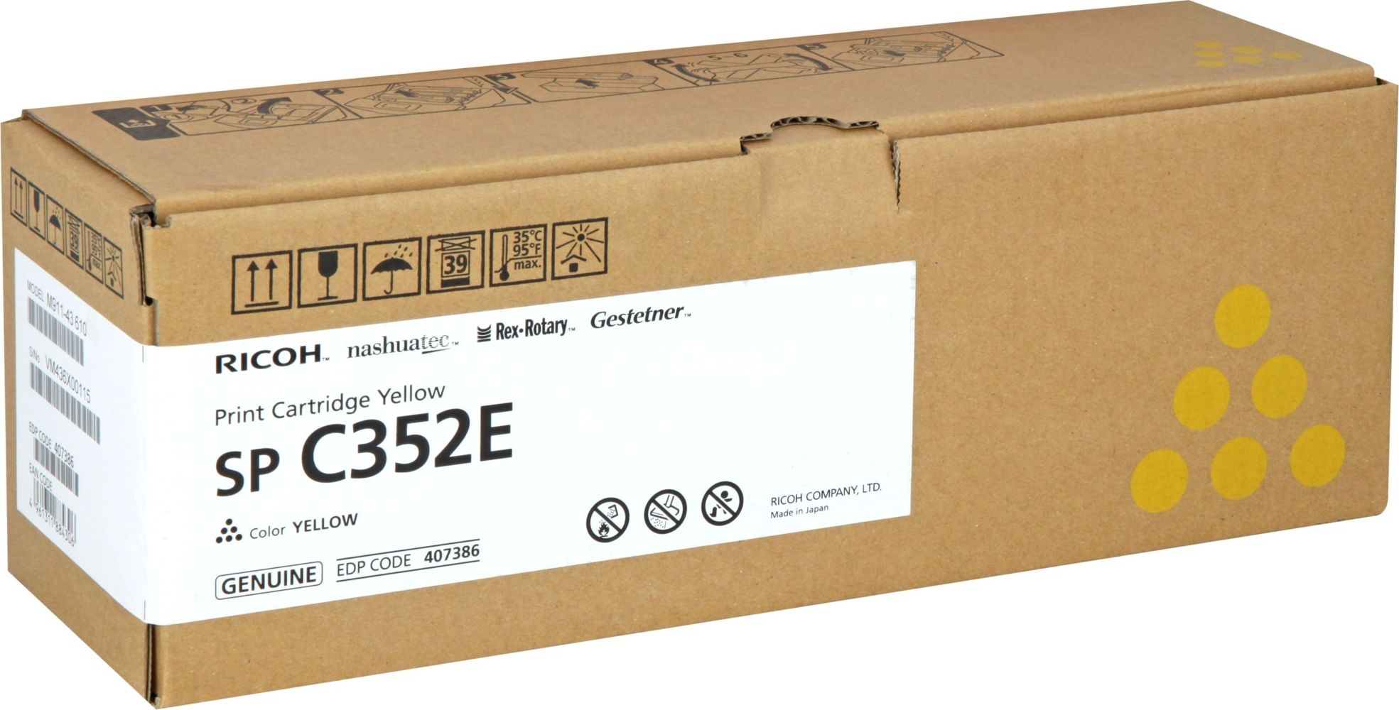 Toner Ricoh 407386 Yellow Oryginał (407386)