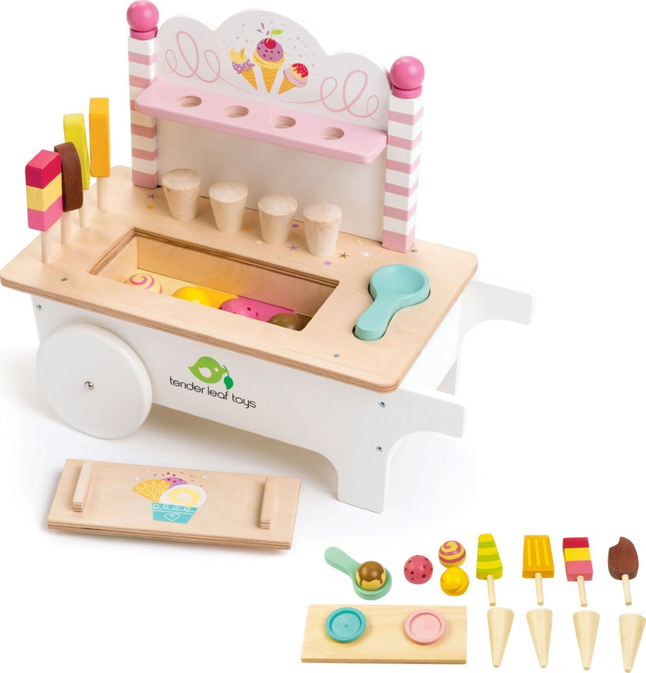Tender Toys Drewniana zabawka sklepik z lodami na magnesy Tender Leaf Toys