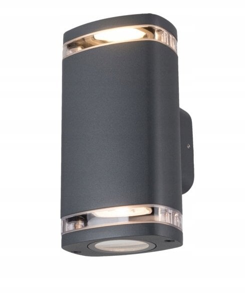 Oprawa elewacyjna ZEVI W EL 2GU10 G 2xmax 10W IP54 podwójny dławik kinkiet szary 38887