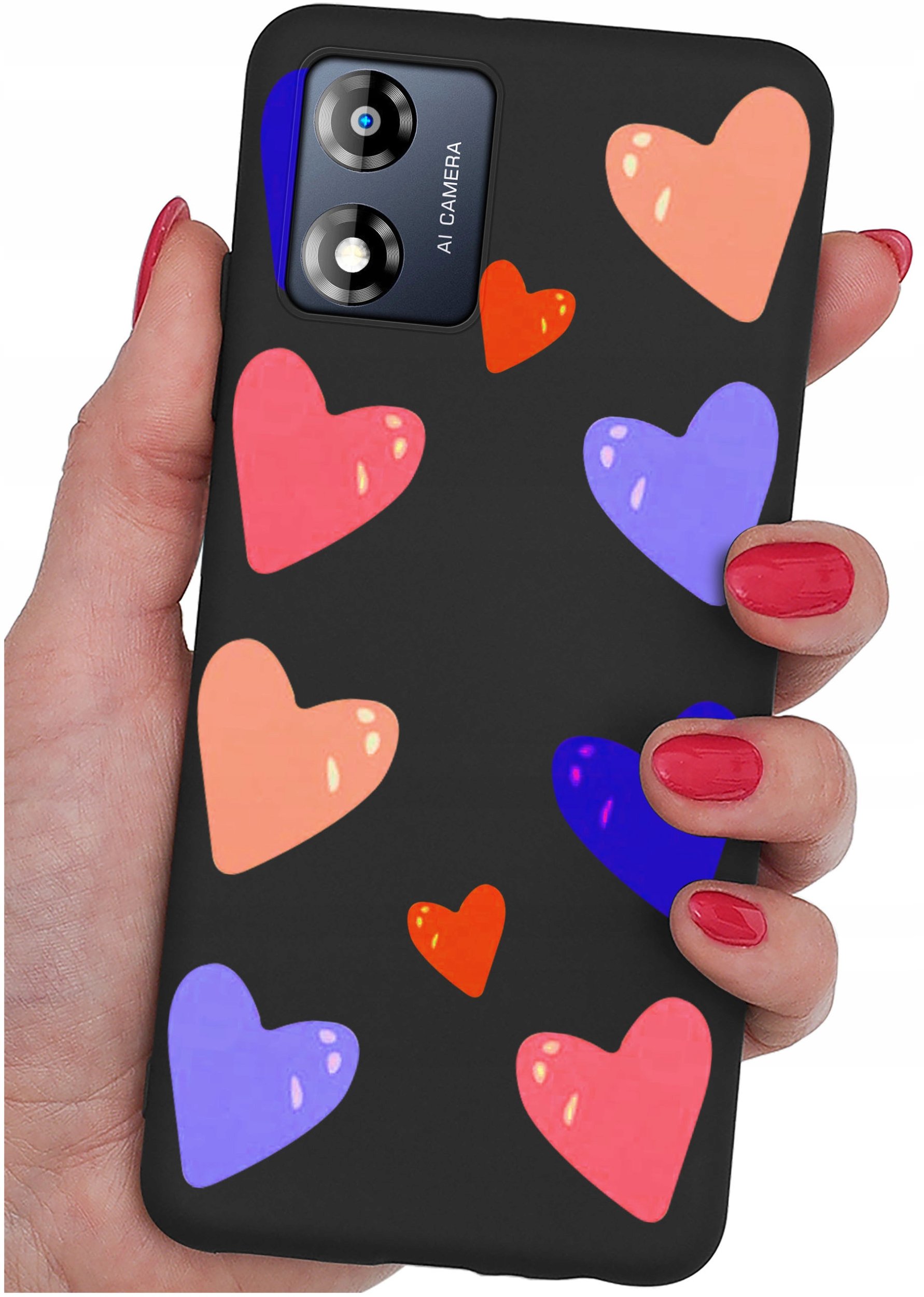 Etui do Motorola Moto E13 WZORY |SILIKONOWE MATT CASE + SZKŁO 9H