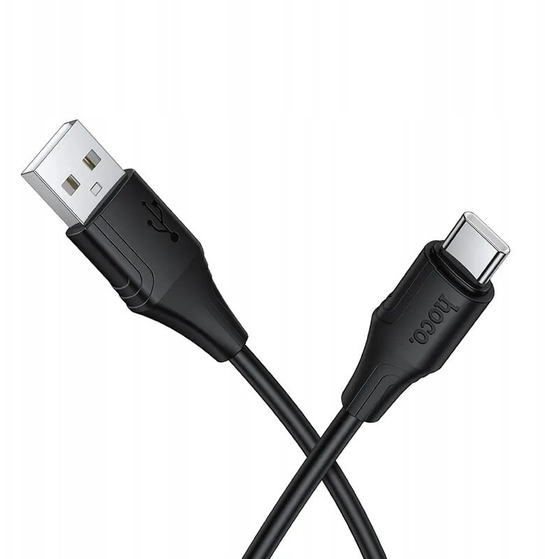 Kabel USB Hoco Kabel Silikonowy USB A do USB C 3A 1 m X124 czarny