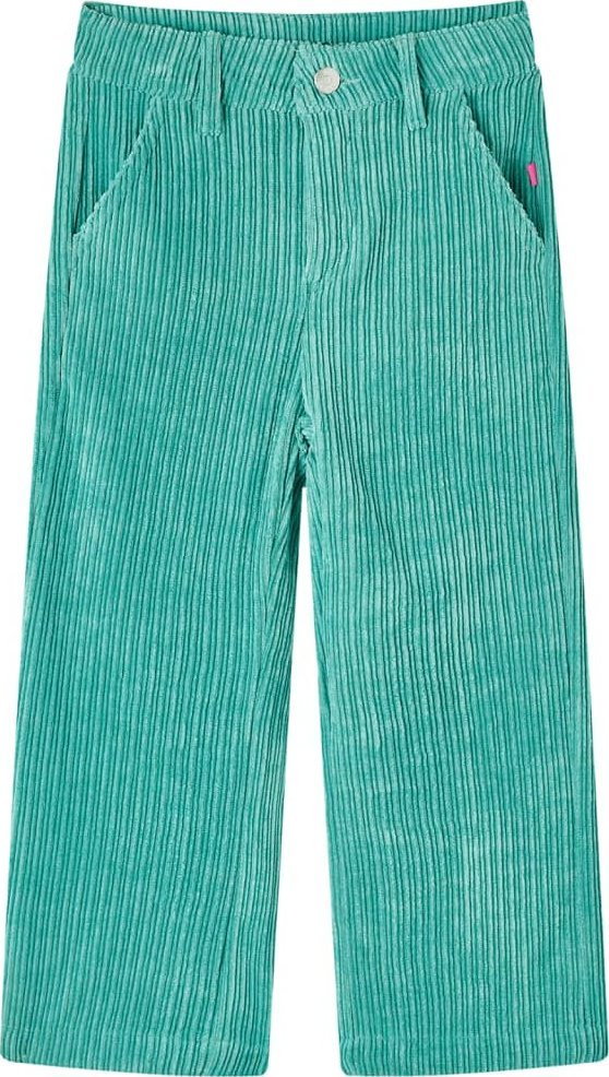 vidaXL Spodnie dziecięce, sztruksowe, miętowe, 104