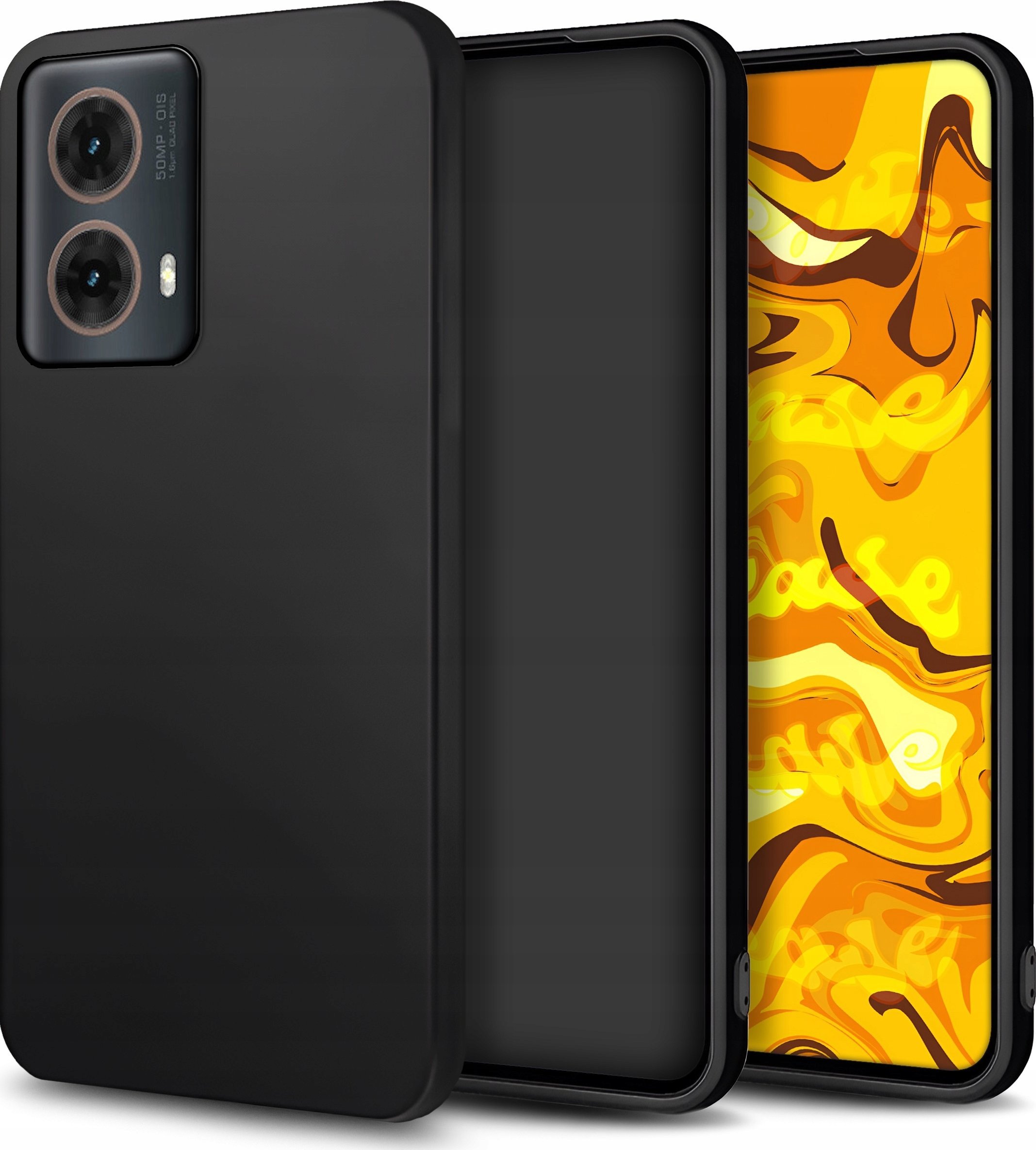 Etui do Motorola Moto G85 (Czarne, Matowe, Obudowa Slim, Silikon, Plecki)