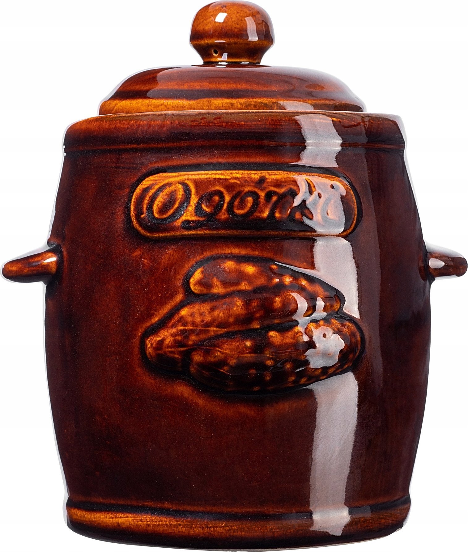 KADAX Beczka 3L Kamionkowa Do Kiszenia Kapusty Ogórków Garnek Pokrywka