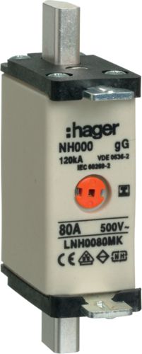 Hager Wkładka bezpiecznikowa NH000 80A gG 500V WT-000 (LNH0080MK)