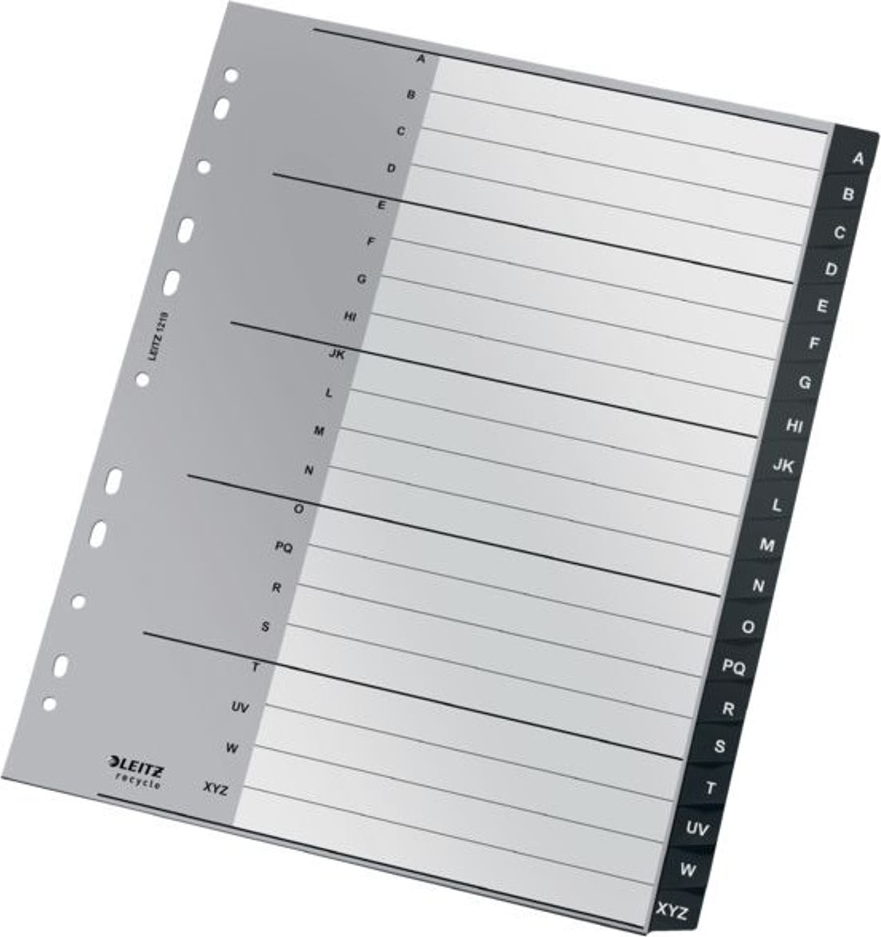 Leitz Przekładki PP Leitz Recycle A4 Maxi A-Z czarne