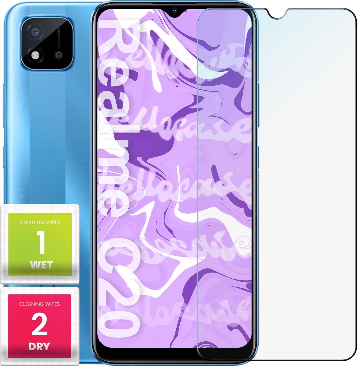 Hello Case Szkło Hartowane do Realme C11 2021 / C20 (szybka 9H, płaskie 2.5D, szybka)