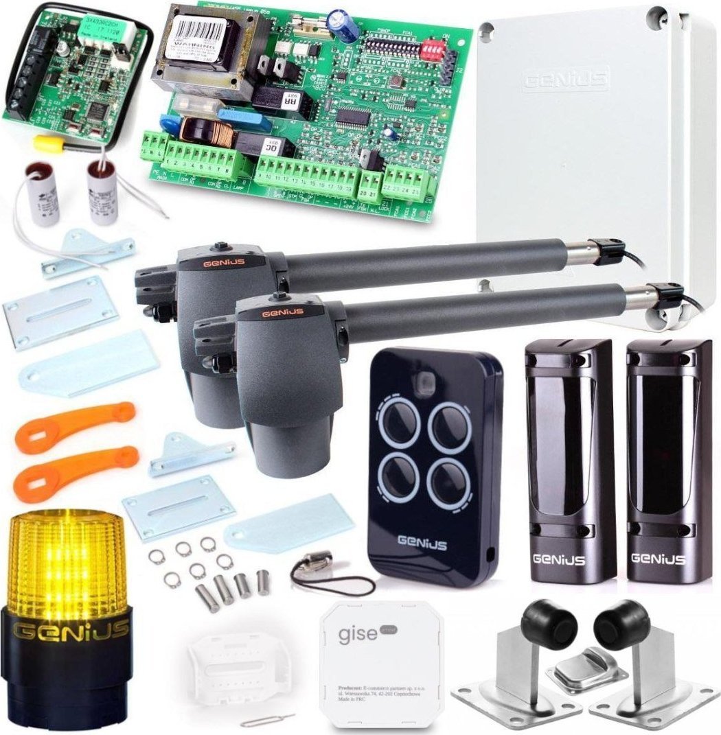 Genius Zestaw Genius G-Bat 400 do bram 8m dwuskrzydłowych (lampa + stopka + odboje + moduł Wi-Fi)