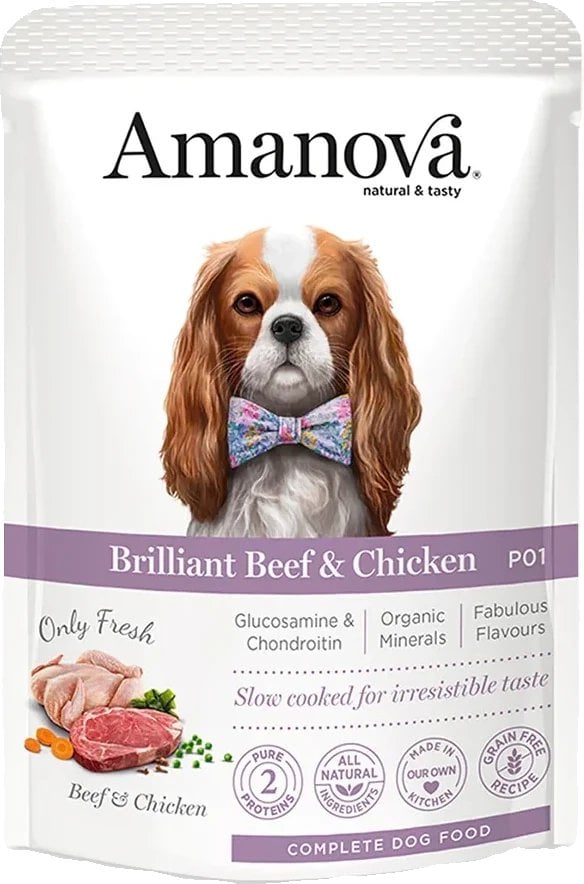 Amanova Dog Adult Brilliant Beef & Chicken - wołowina i kurczak saszetka 100g [P01]