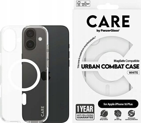 PanzerGlass CARE by Flagship Case iPhone 16 Plus 6.7" biały MagSafe 1339