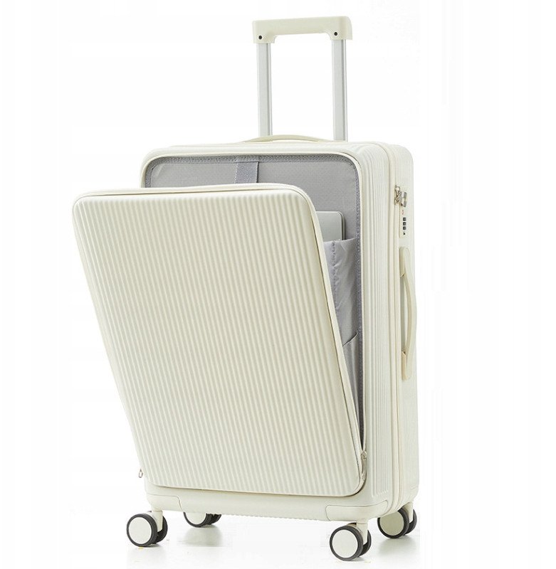 WALIZKA Kabinowa BIAŁA ABS Odporna 38L USB