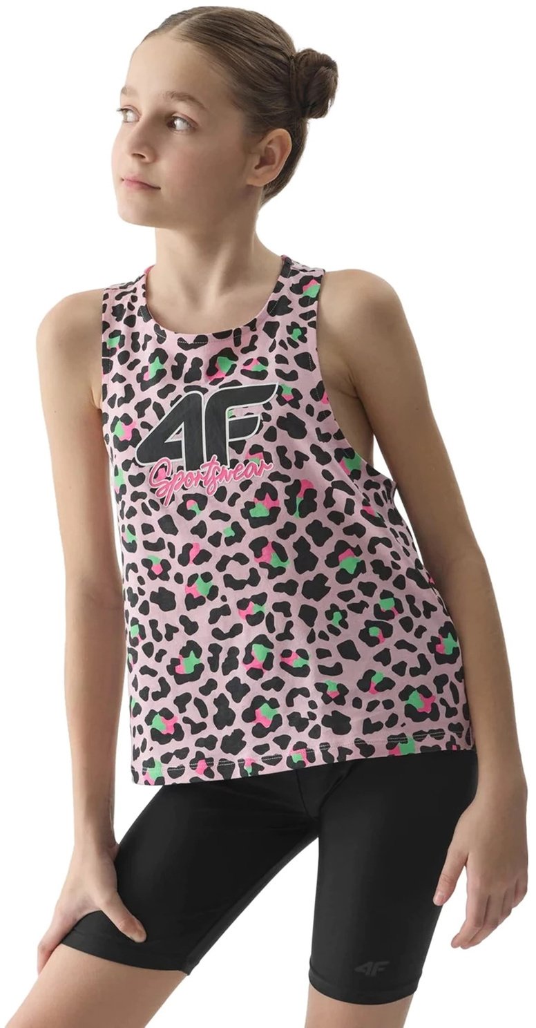 KOSZULKA DZIEWCZĘCA TOP BEZ RĘKAWÓW 4F4FJWSS24TTSHF1141-54N