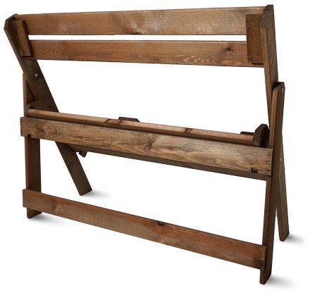 Ławka Ogrodowa Z Oparciem Drewniana Nowoczesna 105cm Sosna Orzech