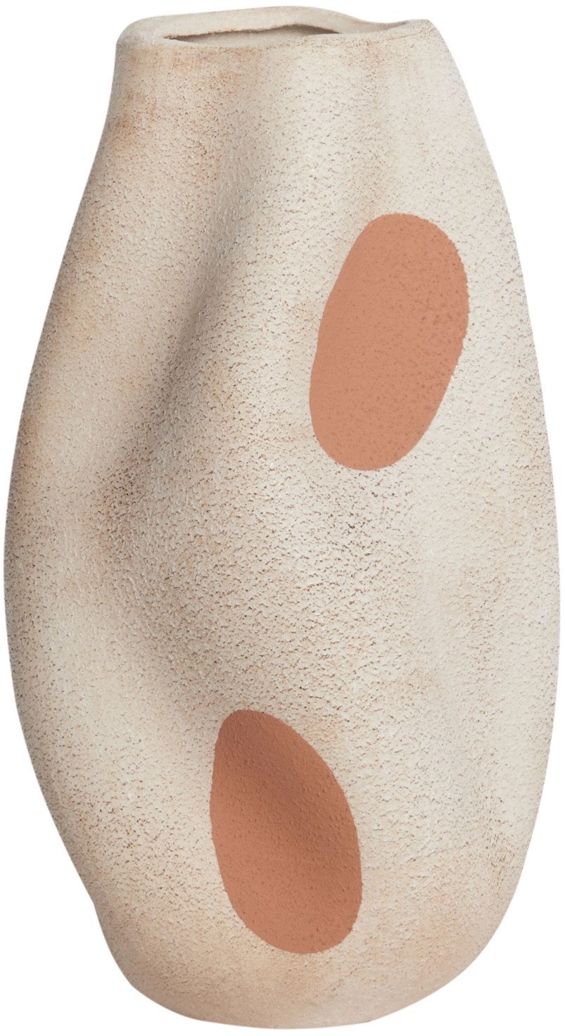 Beliani Wazon na kwiaty BATOIDEA Kamionka 25 cm Jasnobeżowy