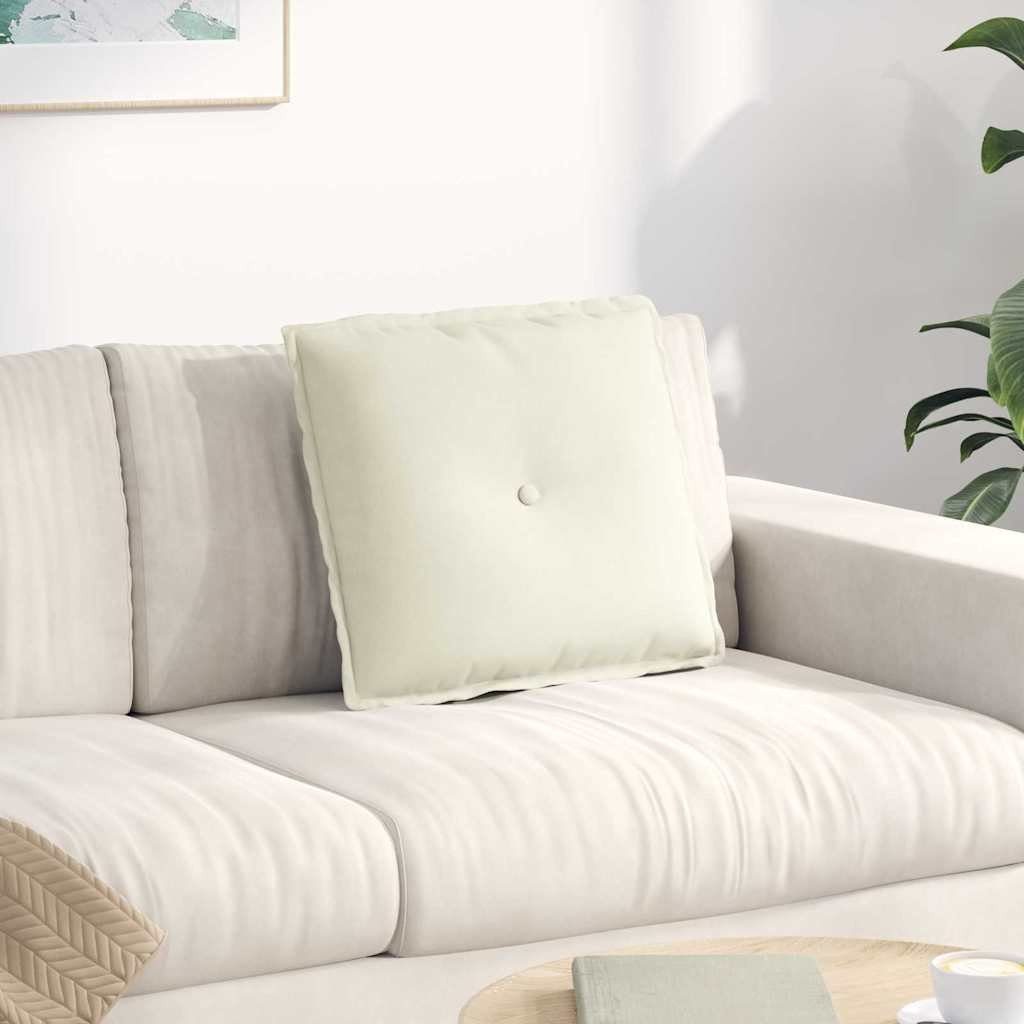 vidaXL Poduszka na plecy Kremowy 50 x 45 cm Tkanina sztruksowa