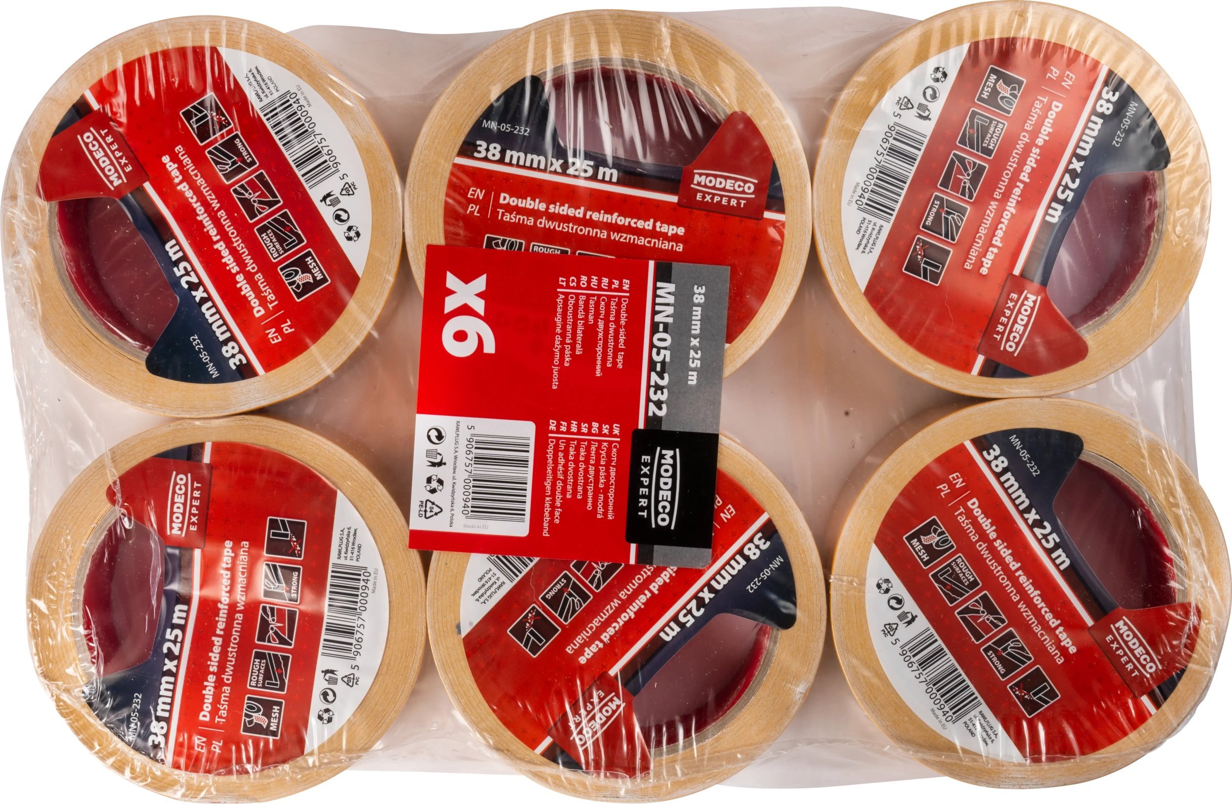 EXPERT TAŚMA DWUSTRONNA WZMACNIANA 38MM X 25M [EXPERT] - 6sz