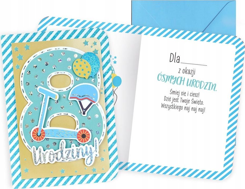 Yeku Karnet B6 Urodziny 8 chłopiec