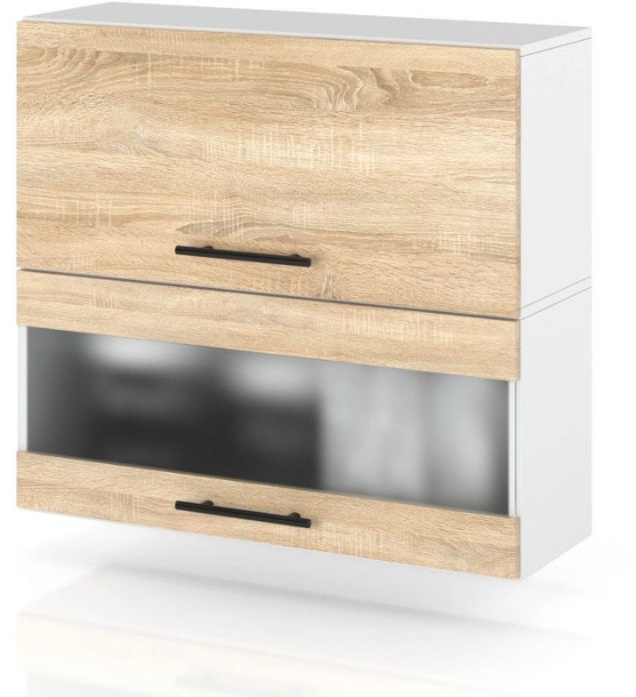 szafka kuchenna wisząca witryna przeszklona klapowa 80cm spremium sonoma