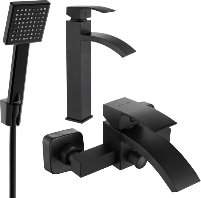 Mexen Mexen Libra R45 zestaw wannowy, czarny - 745113R45-70