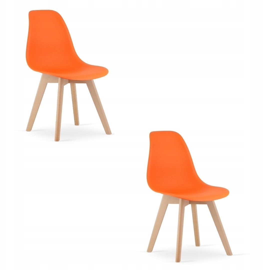 Krzesło KITO pomarańcz / nogi naturalne x 2