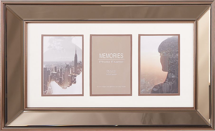 Ramka Shumee Multiramka na 3 zdjęcia lustrzana miedziana DABOLA