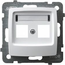 Ospel Obudowa gniazda komputerowego podwójnego KARO biały (GPK-2S/p/00)