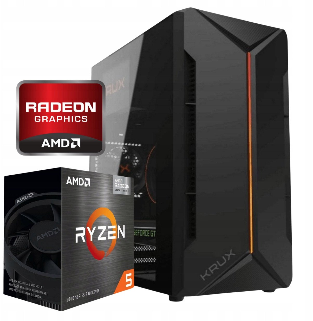 Komputer Komfig Ryzen 5 5600G, 16 GB, Radeon Vega 7, 500 GB M.2 PCIe Windows 11 Pro