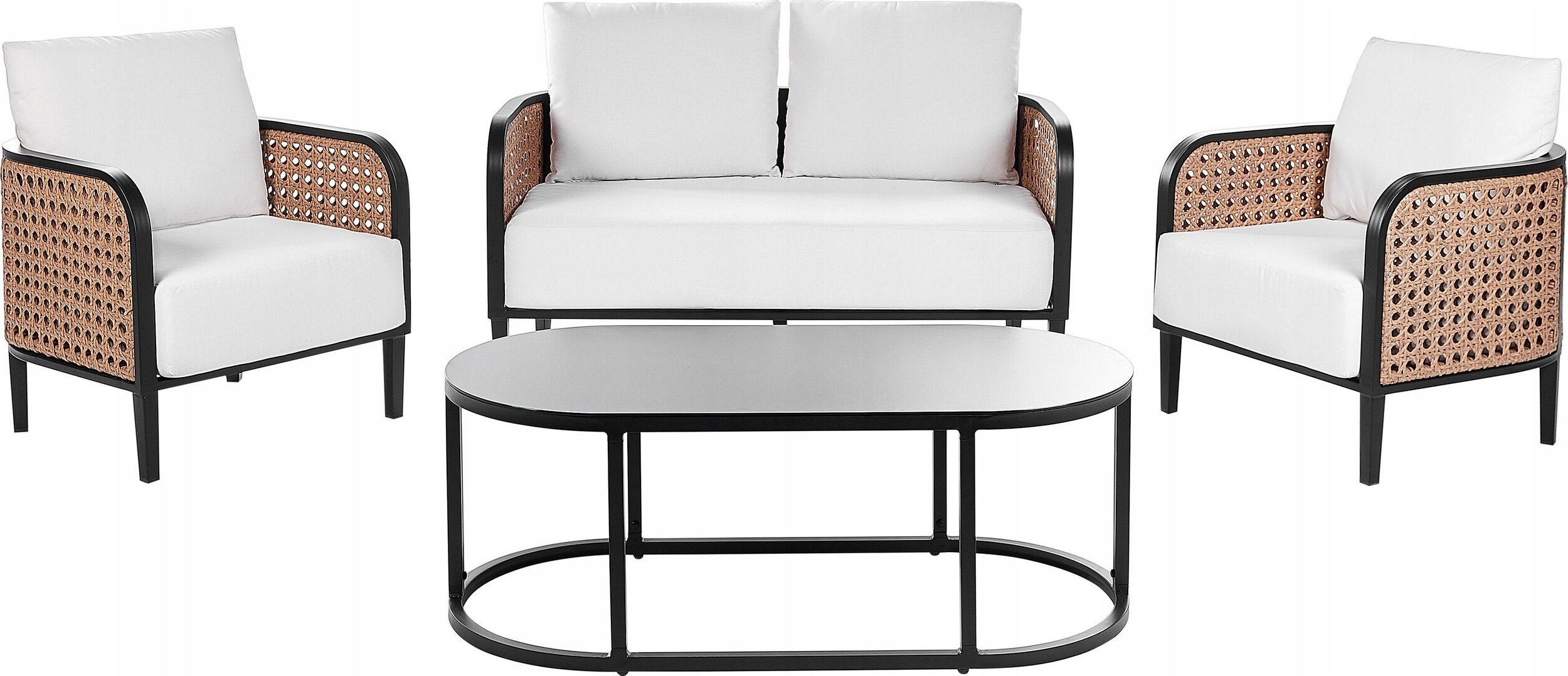 Beliani Zestaw ogrodowy 4-osobowy złamana biel MONTEFALCO